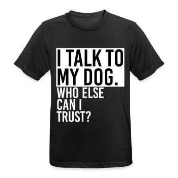 Discours avec un chien - T-shirt respirant Homme - noir - Devant - AI Model Male 178 light (178cm)