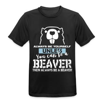 Cadeau de castor - T-shirt respirant Homme - noir - Devant - AI Model Male 178 light (178cm)