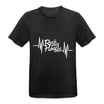 Coeur de rock heavy metal cadeau Hardrock Festival - T-shirt respirant Homme - noir - Devant - AI Model Male 178 light (178cm)