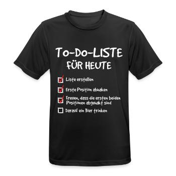 Bier to do Liste abgehakt - RAHMENLOS Geschenk - Männer T-Shirt atmungsaktiv - Schwarz - Vorne - AI Model Male 178 light (178cm)