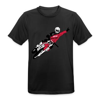 Moto Cross - motocross - Männer T-Shirt atmungsaktiv - Schwarz - Vorne - AI Model Male 178 light (178cm)