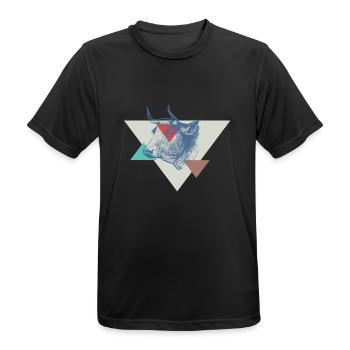 Cow triangle design - Men's Breathable T-Shirt - black - Front - AI Model Male 178 light (178cm)