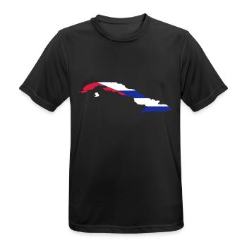 Cuba Shape Flag - Männer T-Shirt atmungsaktiv - Schwarz - Vorne - AI Model Male 178 light (178cm)