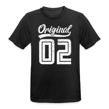 2002 Original 02 geboren 2002 - Männer T-Shirt atmungsaktiv - Schwarz - Vorne - AI Model Male 178 light (178cm)