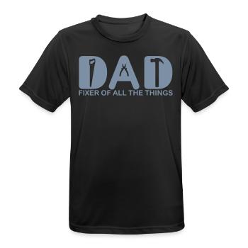 Papa. Fixierer aller Dinge. - Männer T-Shirt atmungsaktiv - Schwarz - Vorne - AI Model Male 178 light (178cm)