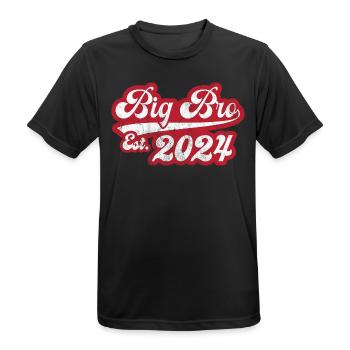 Big Bro Est 2024 - Men's Breathable T-Shirt - black - Front - AI Model Male 178 light (178cm)