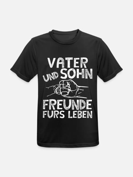 Vater und Sohn - Männer T-Shirt atmungsaktiv - Schwarz