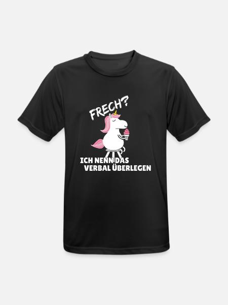 Einhorn: Frech? Ich nenn das verbal überlegen - Männer T-Shirt atmungsaktiv - Schwarz