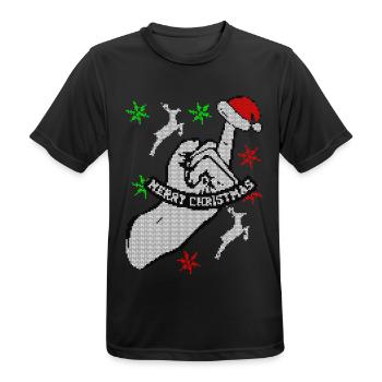 Vilain Noël Joyeux Noël cadeau de Noël - T-shirt respirant Homme - noir - Devant - AI Model Male 178 light (178cm)