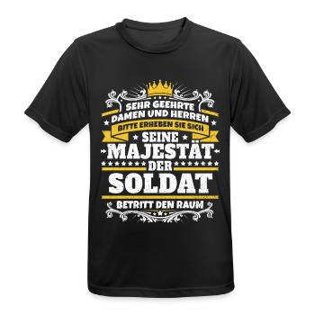 Seine Majestät der Soldat - Männer T-Shirt atmungsaktiv - Schwarz - Vorne - AI Model Male 178 light (178cm)