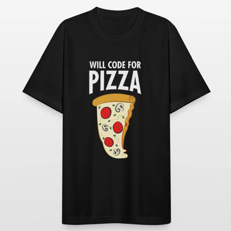 Will Code For Pizza - Funny Programmer Slogan Men's Breathable T-Shirt
