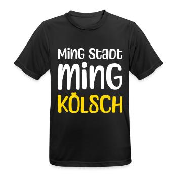 Ming Stadt Ming Kölsch Kölle Kölner Karneval Köln - Männer T-Shirt atmungsaktiv - Schwarz - Vorne - AI Model Male 178 light (178cm)