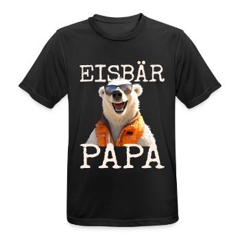 Eisbär Papa Daddy Bären Dad Vatertag Süße Eisbären - Männer T-Shirt atmungsaktiv - Schwarz - Vorne - AI Model Male 178 light (178cm)