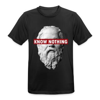 KNOW NOTHING SOCRATES - Men's Breathable T-Shirt - black - Front - AI Model Male 178 light (178cm)