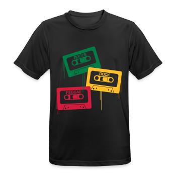 Roots, Rock, Reggae - Männer T-Shirt atmungsaktiv - Schwarz - Vorne - AI Model Male 178 light (178cm)