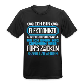 ELEKTRONIKER - Gamer - Männer T-Shirt atmungsaktiv - Schwarz - Vorne - AI Model Male 178 light (178cm)