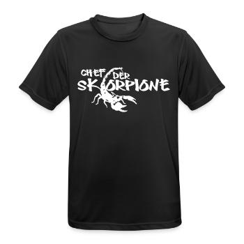 Skorpione - Männer T-Shirt atmungsaktiv - Schwarz - Vorne - AI Model Male 178 light (178cm)