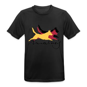 Malinois_german_color - Männer T-Shirt atmungsaktiv - Schwarz - Vorne - AI Model Male 178 light (178cm)
