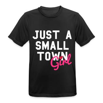 Just a small town girl (Herz als i-Punkt) - Männer T-Shirt atmungsaktiv - Schwarz - Vorne - AI Model Male 178 light (178cm)