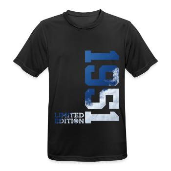 ÉDITION LIMITÉE 75E ANNIVERSAIRE 1951 - T-shirt respirant Homme - noir - Devant - AI Model Male 178 light (178cm)