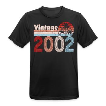 Millésime 2002 Palmiers Rétro Anniversaire - T-shirt respirant Homme - noir - Devant - AI Model Male 178 light (178cm)