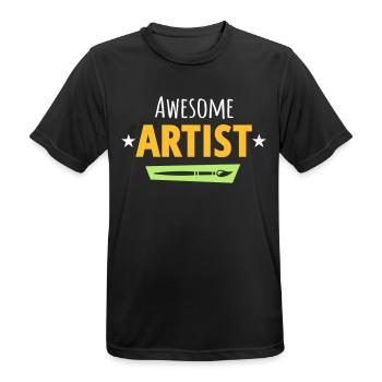 Artiste - T-shirt respirant Homme - noir - Devant - AI Model Male 178 light (178cm)
