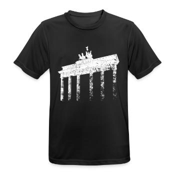 Berlin Brandenburger Tor Vintage Skyline Berliner - Männer T-Shirt atmungsaktiv - Schwarz - Vorne - AI Model Male 178 light (178cm)