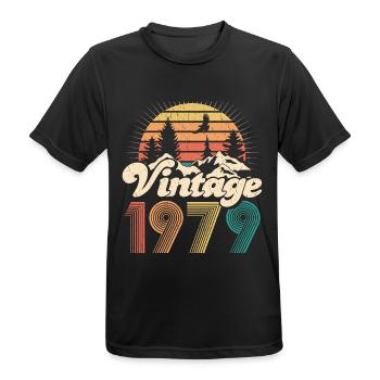 Vintage 1979 40e anniversaire cadeau rétro - T-shirt respirant Homme - noir - Devant - AI Model Male 178 light (178cm)