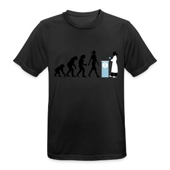 evolution_der_frau_apothekerin_09_201603 - Männer T-Shirt atmungsaktiv - Schwarz - Vorne - AI Model Male 178 light (178cm)