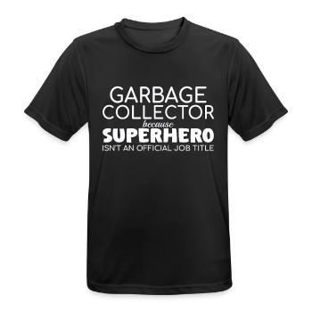 Ramasse-miettes Super-héros - T-shirt respirant Homme - noir - Devant - AI Model Male 178 light (178cm)