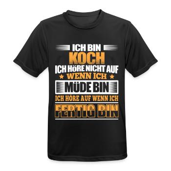 KOCH - Der Fertigsteller - Männer T-Shirt atmungsaktiv - Schwarz - Vorne - AI Model Male 178 light (178cm)
