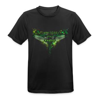 Love Life / Séjour Vegan [vert] - T-shirt respirant Homme - noir - Devant - AI Model Male 178 light (178cm)