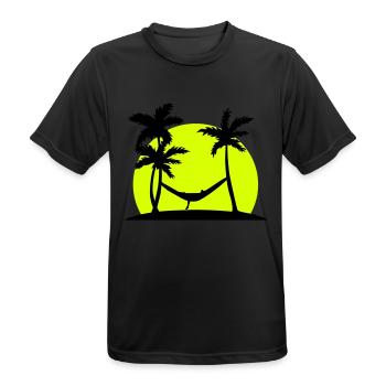 Hängematte im Paradies - Männer T-Shirt atmungsaktiv - Schwarz - Vorne - AI Model Male 178 light (178cm)