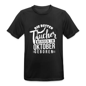 Tauchen - Taucher - Taucher Geburtstagsshirt - Männer T-Shirt atmungsaktiv - Schwarz - Vorne - AI Model Male 178 light (178cm)