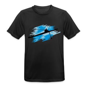 Rudern 1er, Einer Rudern Mann - Männer T-Shirt atmungsaktiv - Schwarz - Vorne - AI Model Male 178 light (178cm)