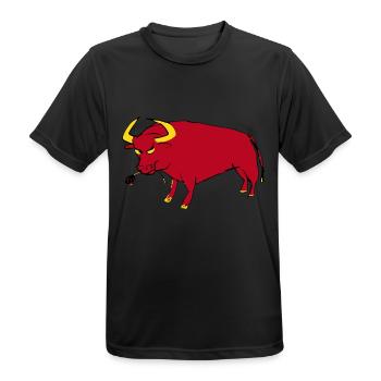 Taureau Basque - T-shirt respirant Homme - noir - Devant - AI Model Male 178 light (178cm)