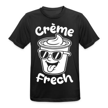 Crème Frech - Männer T-Shirt atmungsaktiv - Schwarz - Vorne - AI Model Male 178 light (178cm)
