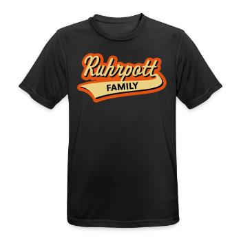 Ruhrpott Family (Familie Ruhrgebiet Kohlenpott 3C) - Männer T-Shirt atmungsaktiv - Schwarz - Vorne - AI Model Male 178 light (178cm)