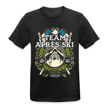 Apres Ski T Shirt Team Apres Ski - Männer T-Shirt atmungsaktiv - Schwarz - Vorne - AI Model Male 178 light (178cm)