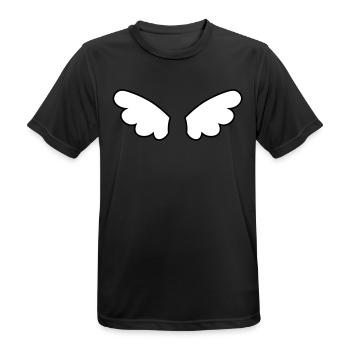 Ailes d'ange - ailes d'anges - T-shirt respirant Homme - noir - Devant - AI Model Male 178 light (178cm)