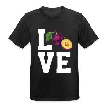 Liebe Pflaumen - Männer T-Shirt atmungsaktiv - Schwarz - Vorne - AI Model Male 178 light (178cm)