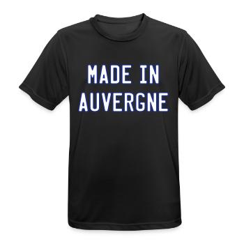 made in auvergne - T-shirt respirant Homme - noir - Devant - AI Model Male 178 light (178cm)