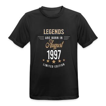 Legends are born in August 1997 - Men's Breathable T-Shirt - black - Front - AI Model Male 178 light (178cm)