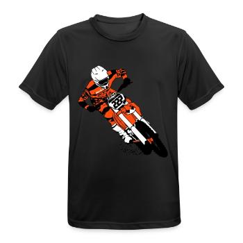 Moto Cross - motocross - T-shirt respirant Homme - noir - Devant - AI Model Male 178 light (178cm)