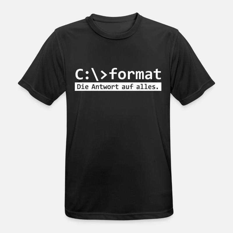 Format C - Formatierung Konsole Nerd Geek Retro - Männer T-Shirt atmungsaktiv - Schwarz