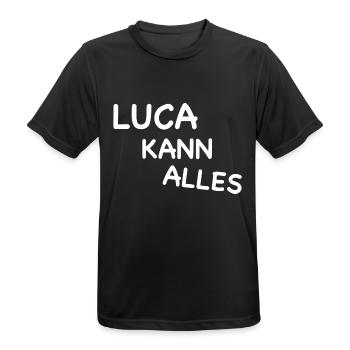 LUCA CAN DO EVERYTHING I Luca is unique - Men's Breathable T-Shirt - black - Front - AI Model Male 178 light (178cm)