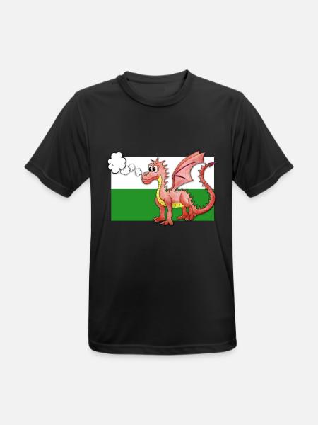 Puffing Welsh Dragon - Gregory - Men's Breathable T-Shirt - black