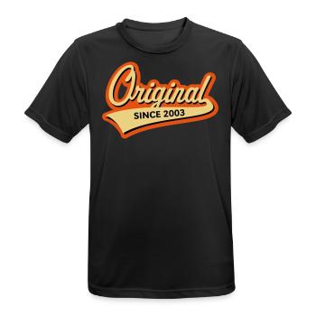 Original Since 2003 (Geburtsjahr, Geburtstag / 3C) - Männer T-Shirt atmungsaktiv - Schwarz - Vorne - AI Model Male 178 light (178cm)