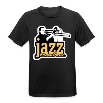 Jazz trombone - trombone de jazz - T-shirt respirant Homme - noir - Devant - AI Model Male 178 light (178cm)
