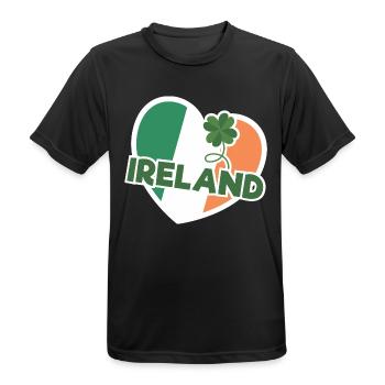 I Love Ireland Flag Graphique - T-shirt respirant Homme - noir - Devant - AI Model Male 178 light (178cm)